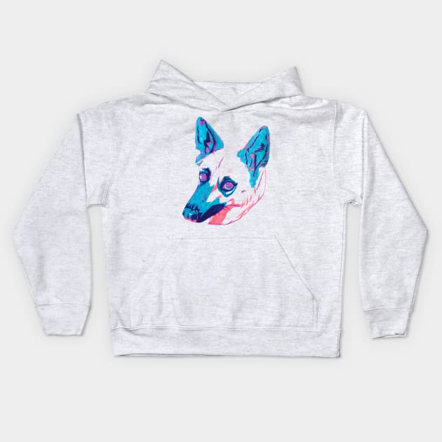 German Shepherd Husky Mix Kids Hoodie by RaLiz